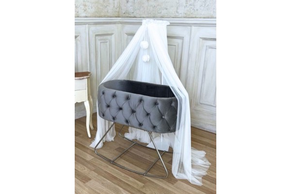 Детская люлька с каретной стяжкой Ovalbed Dark Grey