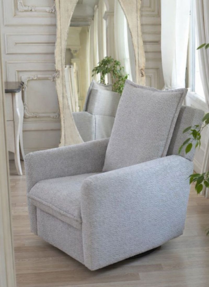 Кресло-реклайнер с ровной спинкой Buckle Lux серое